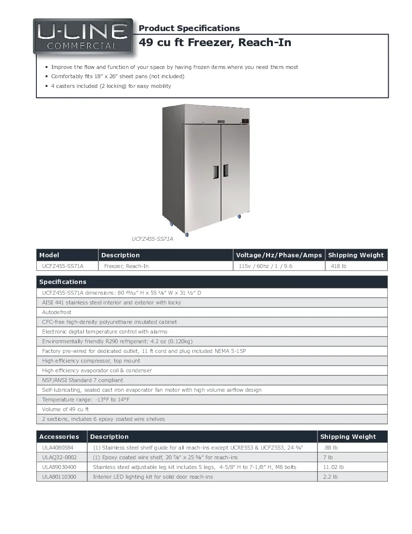 u-line-ucfz455-ss71a-reach-in-freezers-reach-in-refrigerators-specsheet-260226nx1rqd.pdf