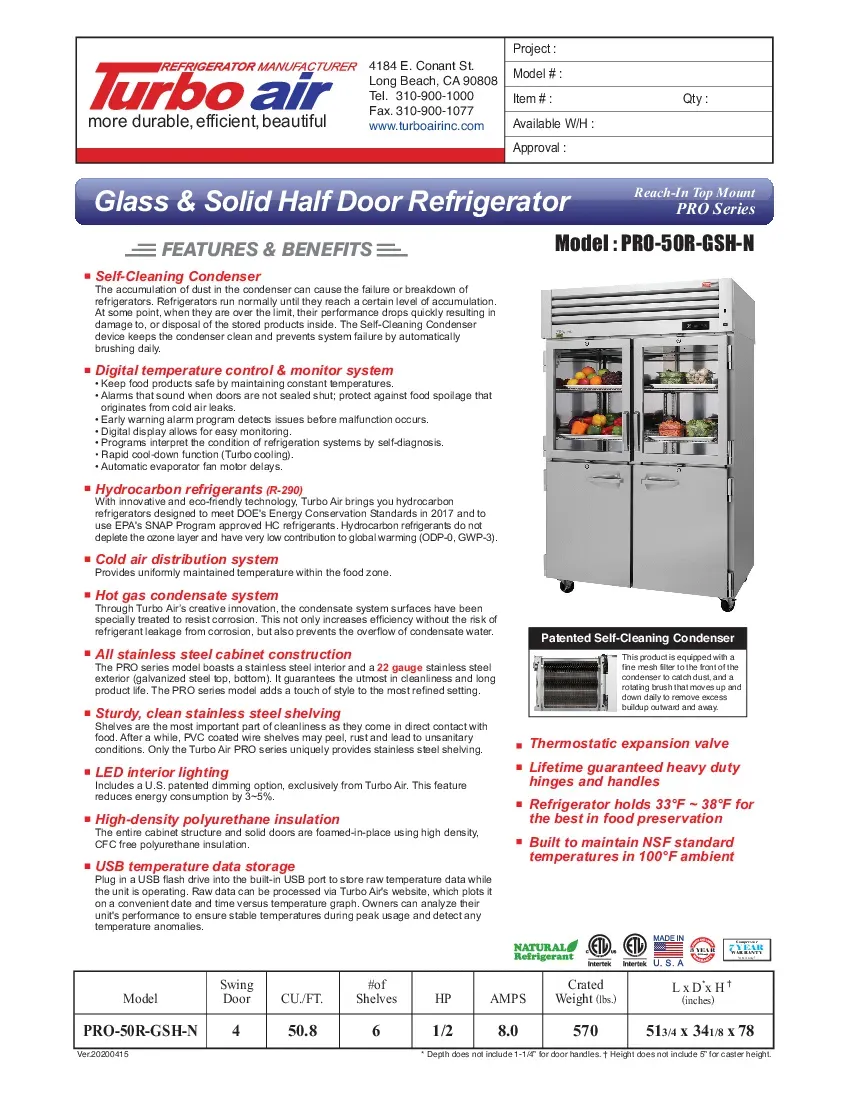 turbo-air-pro-50r-gsh-n-refrigerator-reach-in-specsheet-2602265mew7f.pdf