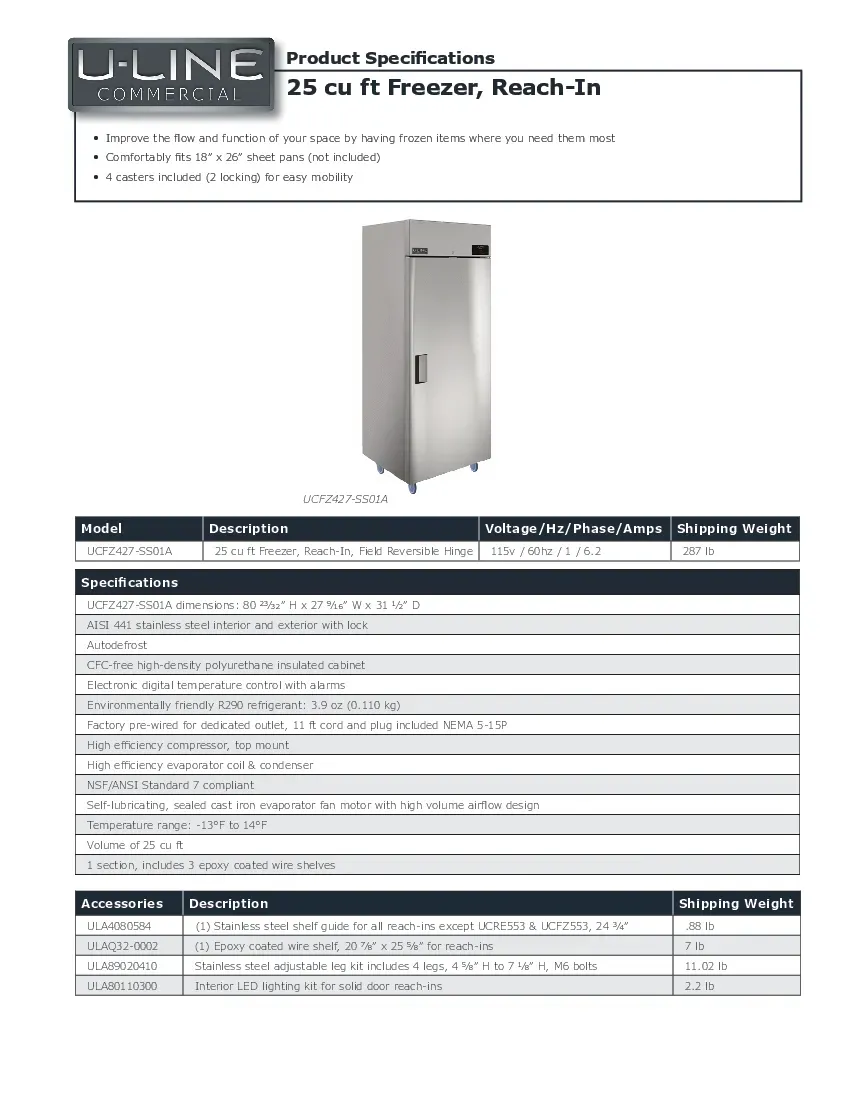u-line-ucfz427-ss01a-reach-in-freezers-reach-in-refrigerators-specsheet-260226h9g8sh.pdf