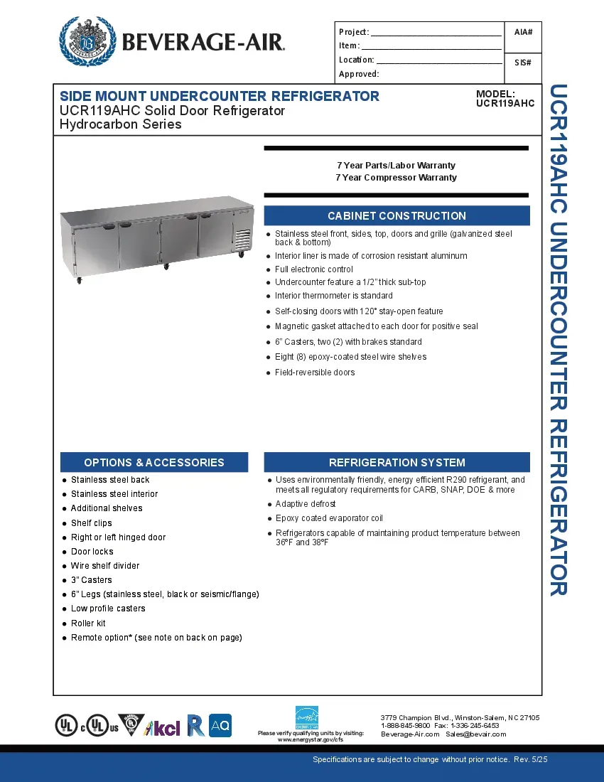 beverage-air-ucr119ahc-refrigerator-undercounter-reach-in-specsheet-26022692ispf.pdf