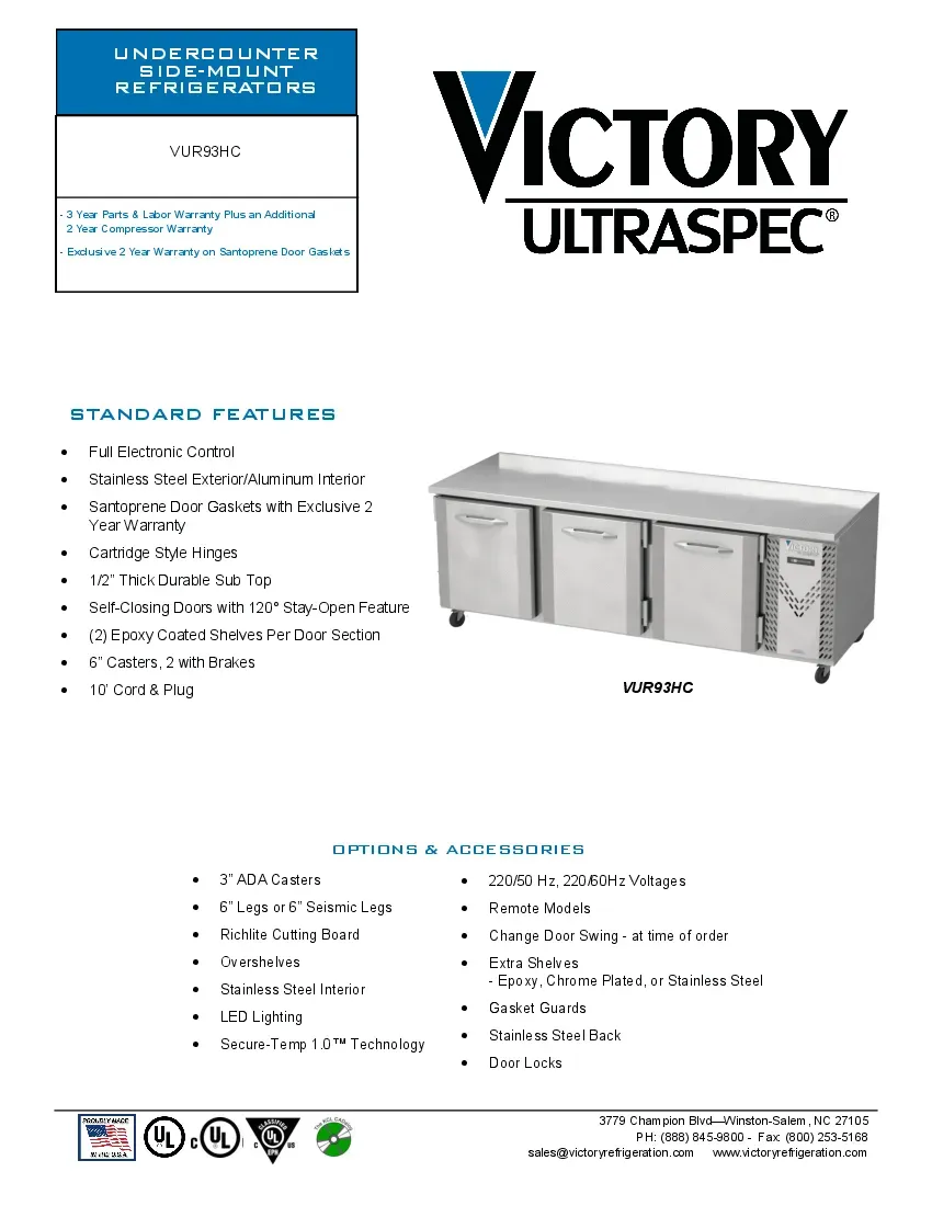 victory-refrigeration-vur93hc-refrigerator-undercounter-reach-in-specsheet-2602269c1qd3.pdf