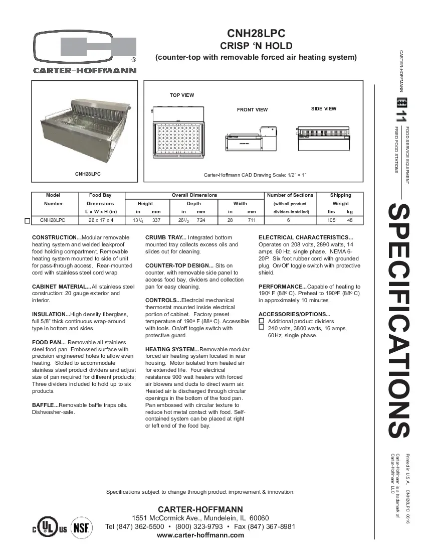 carter-hoffmann-cnh28lpc-208v-1ph-french-fry-warmer-specsheet-260226dgctv2.pdf