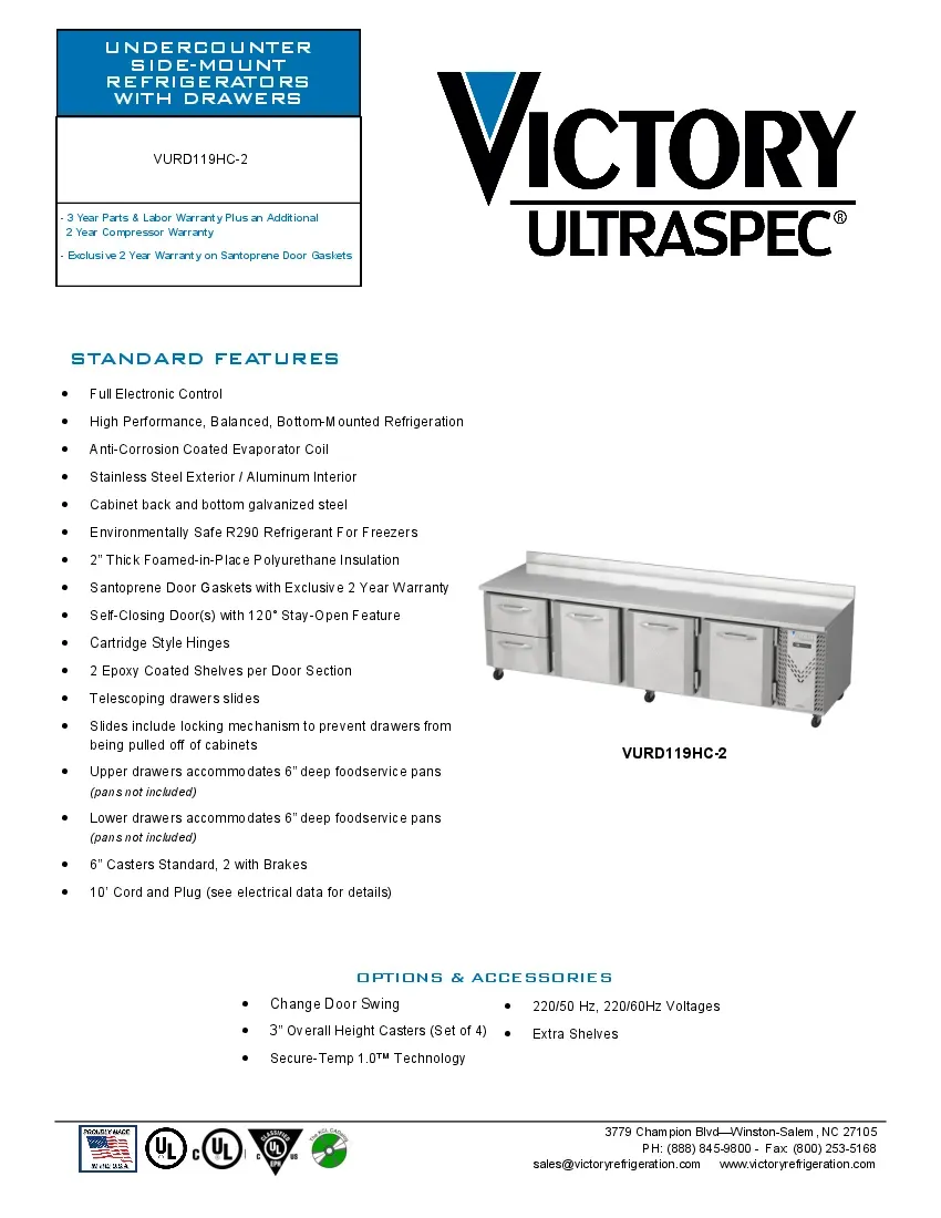 victory-refrigeration-vurd119hc-2-refrigerator-undercounter-reach-in-specsh-260226p5ydf7.pdf