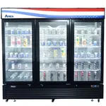 Atosa USA , MCF8728GR, Black Exterior Glass Three (3) Door Merchandiser Freezer