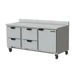 Beverage Air WTRD72AHC-4-FIP, Refrigerated Counter, Work Top