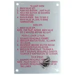 Blodgett 20326, Replacement Parts, Equipment Hardware, Labels