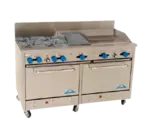 Comstock-Castle F3226-24-1RB, Range, 60", 4 Burners, 24" Griddle, 12" Charbroiler