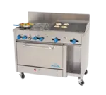 Comstock-Castle F3430-2RB, Range, 48", 4 Open Burners, 24" Charbroiler