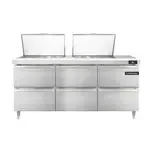 Continental Refrigerator D72N24M-D, Refrigerated Counter, Mega Top Sandwich / Salad Unit