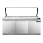 Continental Refrigerator SW72N30M-HGL-FB, Refrigerated Counter, Mega Top Sandwich / Salad Unit