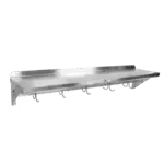 John Boos BHS16132PR-16/304, Overshelf, Wall-Mounted With Pot Rack