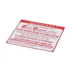 Kason® 90055DECAL, Replacement Parts, Equipment Hardware, Labels